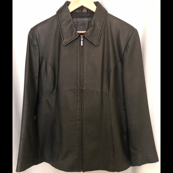 Jacqueline Ferrar Jackets & Blazers - Jacqueline Ferrar Black Leather Jacket Ladies L